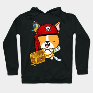 Funny corgi is a pirate Hoodie